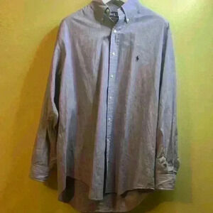 Ralph Lauren men’s dress, classic fit shirt blue and white strips